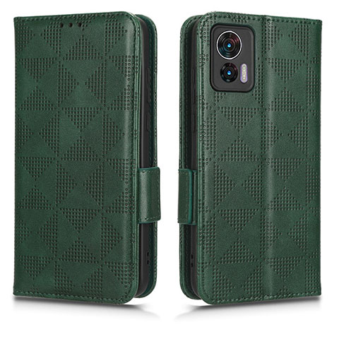 Funda de Cuero Cartera con Soporte Carcasa C02X para Motorola Moto Edge 30 Neo 5G Verde