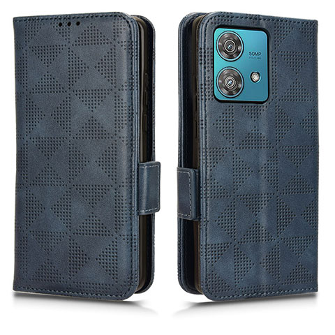 Funda de Cuero Cartera con Soporte Carcasa C02X para Motorola Moto Edge 40 Neo 5G Azul