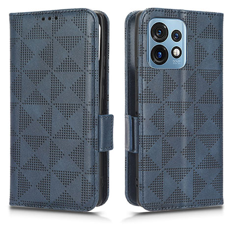 Funda de Cuero Cartera con Soporte Carcasa C02X para Motorola Moto Edge 40 Pro 5G Azul