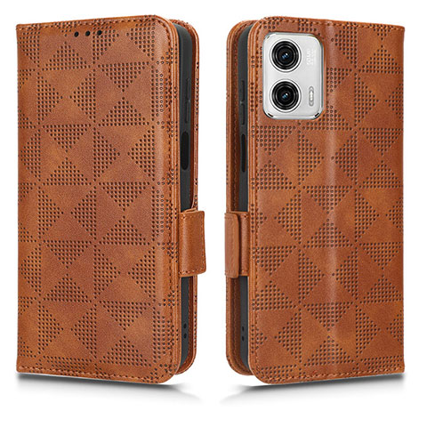 Funda de Cuero Cartera con Soporte Carcasa C02X para Motorola Moto G53 5G Marron