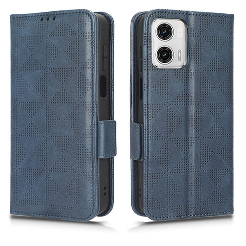 Funda de Cuero Cartera con Soporte Carcasa C02X para Motorola Moto G53j 5G Azul