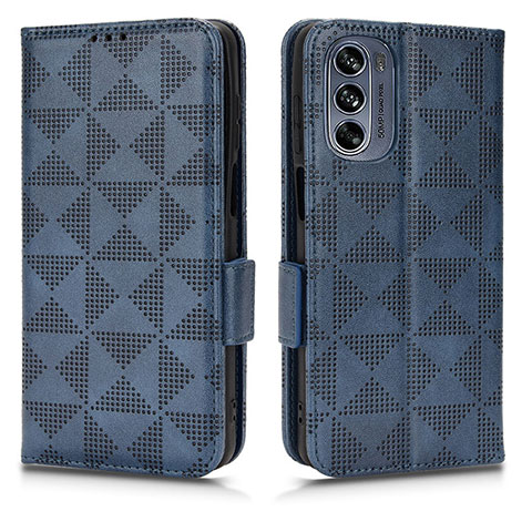 Funda de Cuero Cartera con Soporte Carcasa C02X para Motorola Moto G62 5G Azul