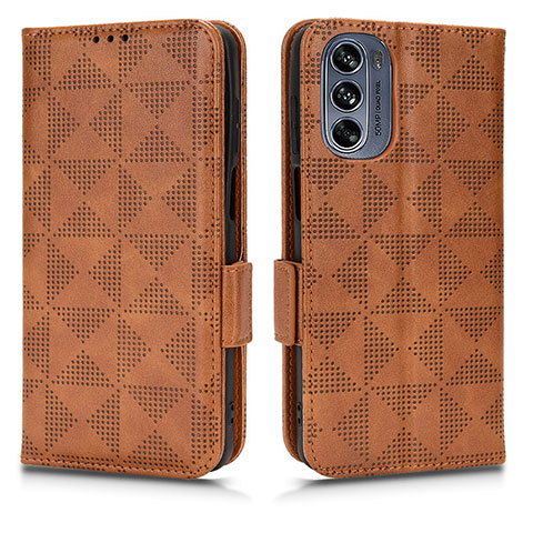 Funda de Cuero Cartera con Soporte Carcasa C02X para Motorola Moto G62 5G Marron