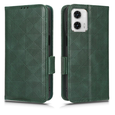 Funda de Cuero Cartera con Soporte Carcasa C02X para Motorola Moto G73 5G Verde