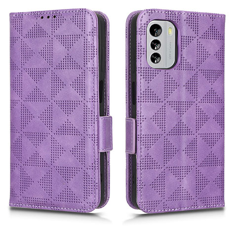 Funda de Cuero Cartera con Soporte Carcasa C02X para Nokia G60 5G Morado