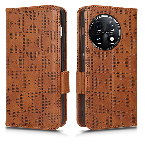 Funda de Cuero Cartera con Soporte Carcasa C02X para OnePlus 11 5G Marron