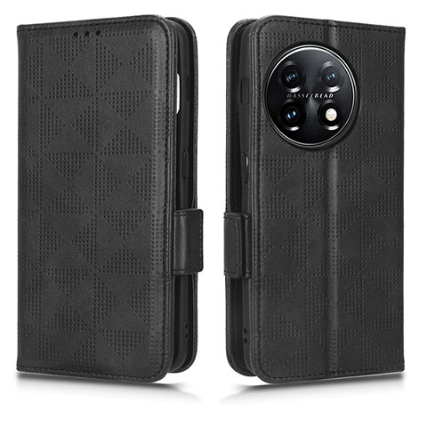 Funda de Cuero Cartera con Soporte Carcasa C02X para OnePlus 11 5G Negro