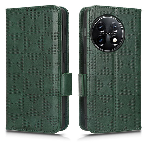 Funda de Cuero Cartera con Soporte Carcasa C02X para OnePlus 11 5G Verde