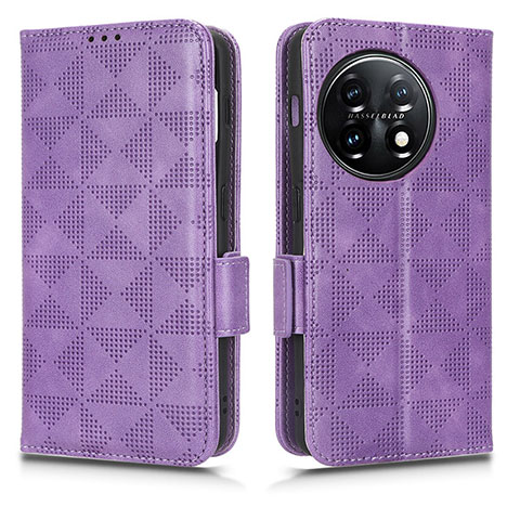 Funda de Cuero Cartera con Soporte Carcasa C02X para OnePlus 11R 5G Morado