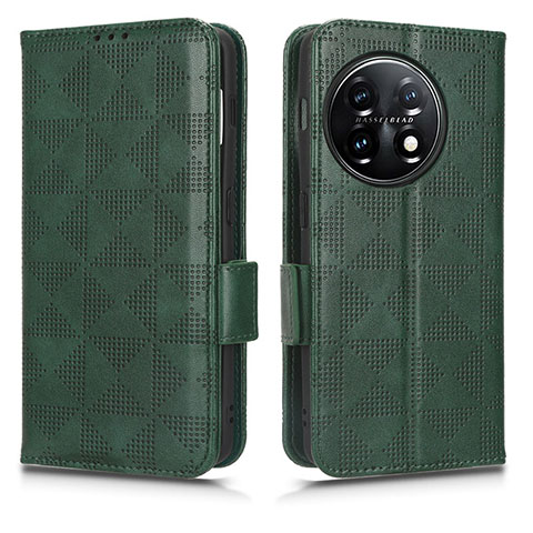 Funda de Cuero Cartera con Soporte Carcasa C02X para OnePlus 11R 5G Verde