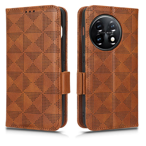 Funda de Cuero Cartera con Soporte Carcasa C02X para OnePlus Ace 2 Pro 5G Marron