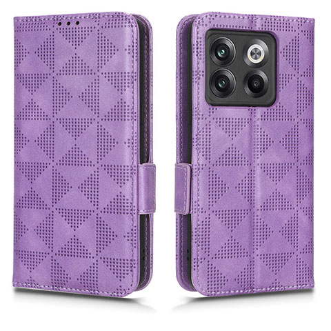 Funda de Cuero Cartera con Soporte Carcasa C02X para OnePlus Ace Pro 5G Morado