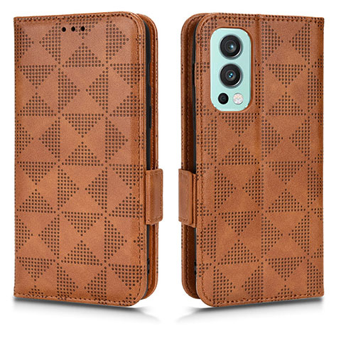 Funda de Cuero Cartera con Soporte Carcasa C02X para OnePlus Nord 2 5G Marron