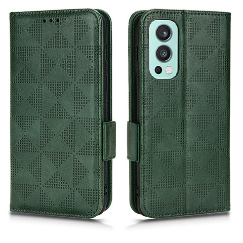 Funda de Cuero Cartera con Soporte Carcasa C02X para OnePlus Nord 2 5G Verde