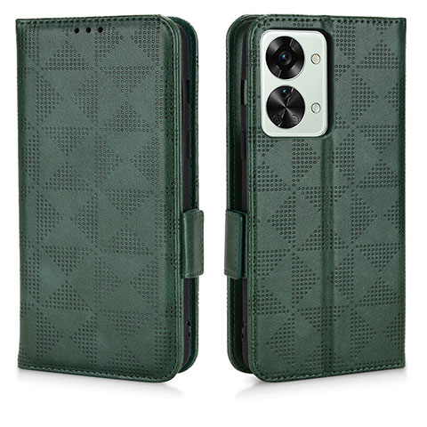 Funda de Cuero Cartera con Soporte Carcasa C02X para OnePlus Nord 2T 5G Verde