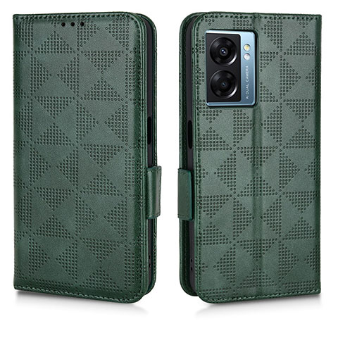 Funda de Cuero Cartera con Soporte Carcasa C02X para Oppo A56S 5G Verde