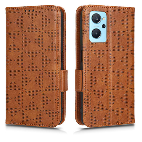 Funda de Cuero Cartera con Soporte Carcasa C02X para Oppo A96 4G Marron