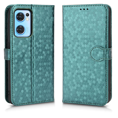 Funda de Cuero Cartera con Soporte Carcasa C02X para Oppo Find X5 Lite 5G Verde