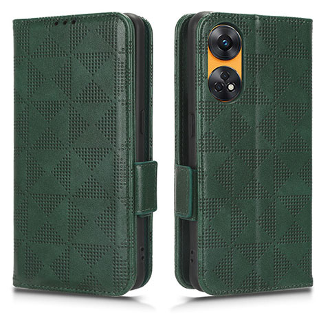 Funda de Cuero Cartera con Soporte Carcasa C02X para Oppo Reno8 T 4G Verde