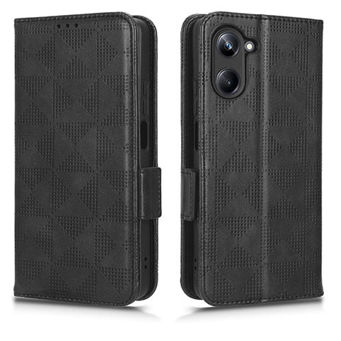 Funda de Cuero Cartera con Soporte Carcasa C02X para Realme 10 Pro 5G Negro