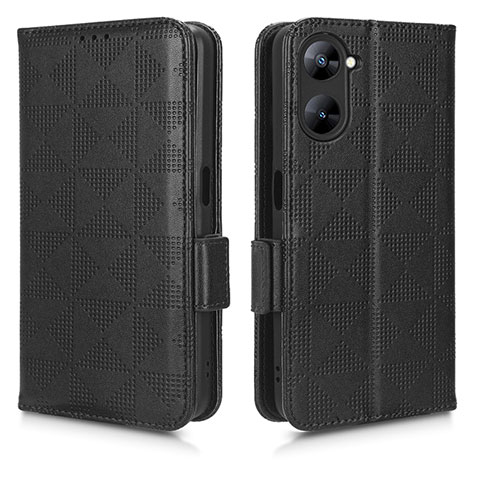 Funda de Cuero Cartera con Soporte Carcasa C02X para Realme 10S 5G Negro