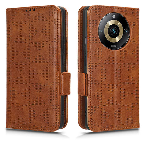 Funda de Cuero Cartera con Soporte Carcasa C02X para Realme 11 Pro+ Plus 5G Marron