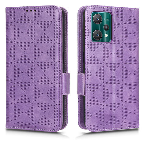 Funda de Cuero Cartera con Soporte Carcasa C02X para Realme 9 5G Morado