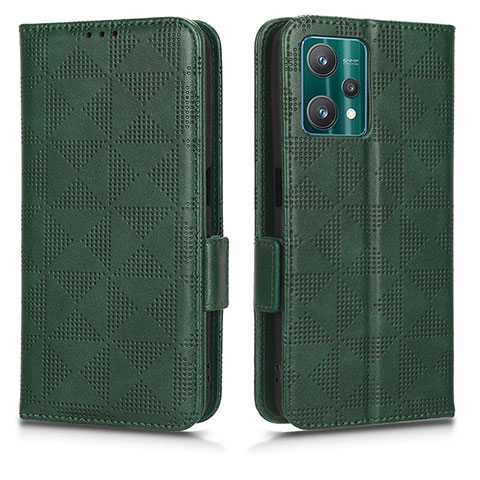 Funda de Cuero Cartera con Soporte Carcasa C02X para Realme 9 5G Verde