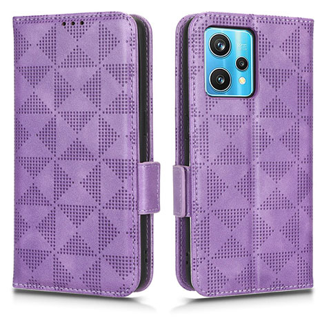 Funda de Cuero Cartera con Soporte Carcasa C02X para Realme 9 Pro+ Plus 5G Morado