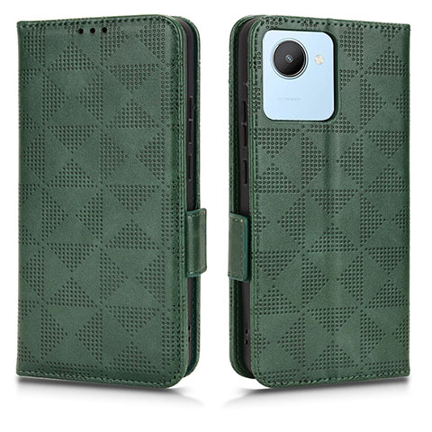 Funda de Cuero Cartera con Soporte Carcasa C02X para Realme C30 Verde