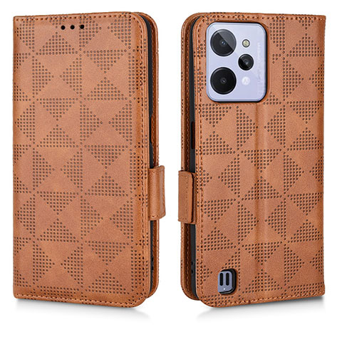 Funda de Cuero Cartera con Soporte Carcasa C02X para Realme C31 Marron