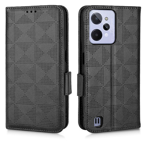 Funda de Cuero Cartera con Soporte Carcasa C02X para Realme C31 Negro