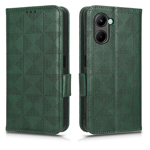 Funda de Cuero Cartera con Soporte Carcasa C02X para Realme C33 (2023) Verde