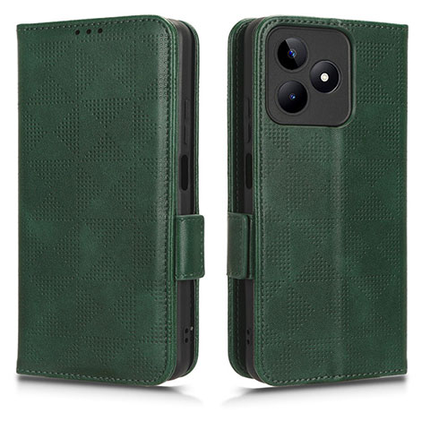 Funda de Cuero Cartera con Soporte Carcasa C02X para Realme C53 India Verde