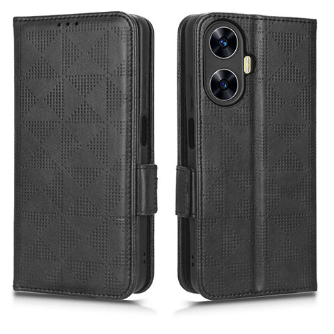 Funda de Cuero Cartera con Soporte Carcasa C02X para Realme C55 Negro