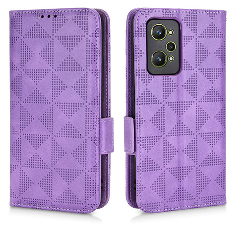 Funda de Cuero Cartera con Soporte Carcasa C02X para Realme GT2 5G Morado