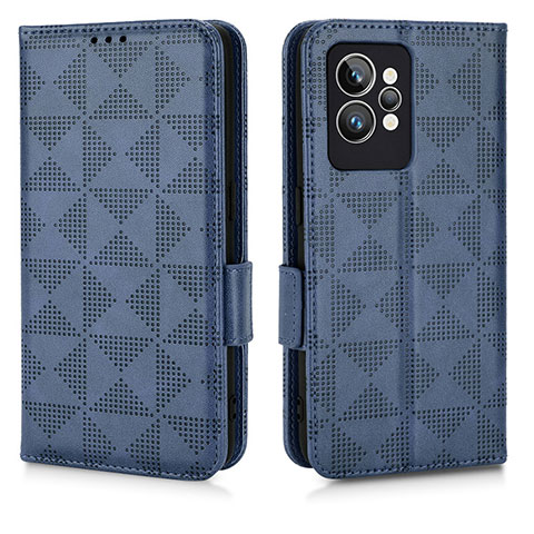 Funda de Cuero Cartera con Soporte Carcasa C02X para Realme GT2 Pro 5G Azul