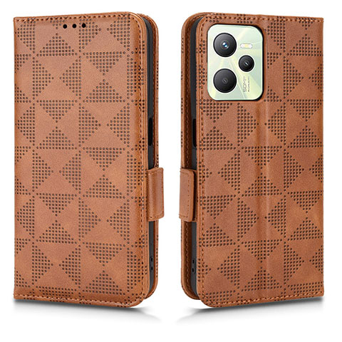 Funda de Cuero Cartera con Soporte Carcasa C02X para Realme Narzo 50A Prime Marron