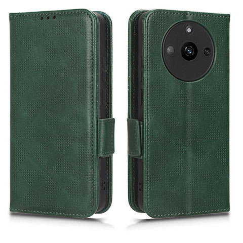 Funda de Cuero Cartera con Soporte Carcasa C02X para Realme Narzo 60 5G Verde