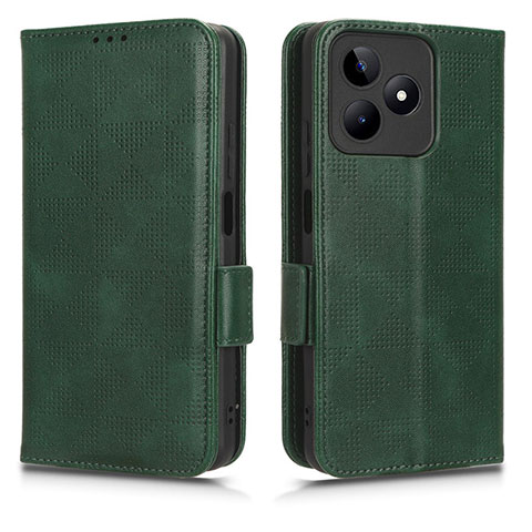 Funda de Cuero Cartera con Soporte Carcasa C02X para Realme Narzo N53 Verde