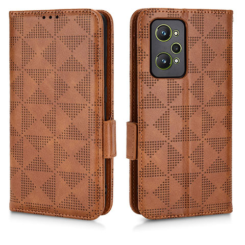 Funda de Cuero Cartera con Soporte Carcasa C02X para Realme Q5 Pro 5G Marron