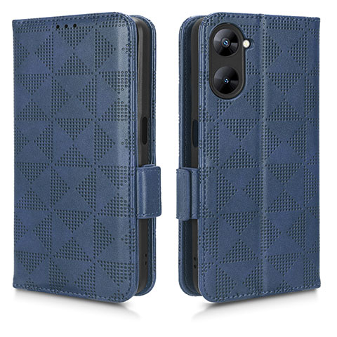 Funda de Cuero Cartera con Soporte Carcasa C02X para Realme V30t 5G Azul