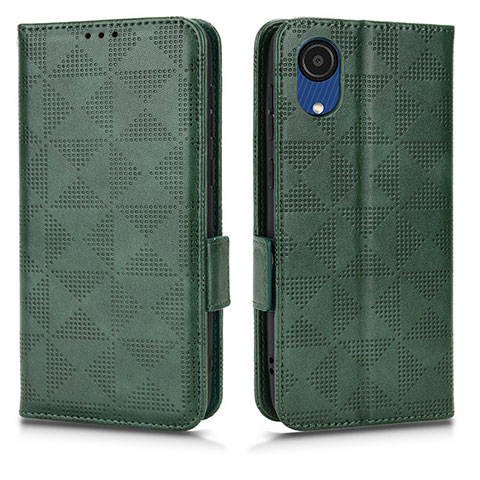 Funda de Cuero Cartera con Soporte Carcasa C02X para Samsung Galaxy A03 Core Verde