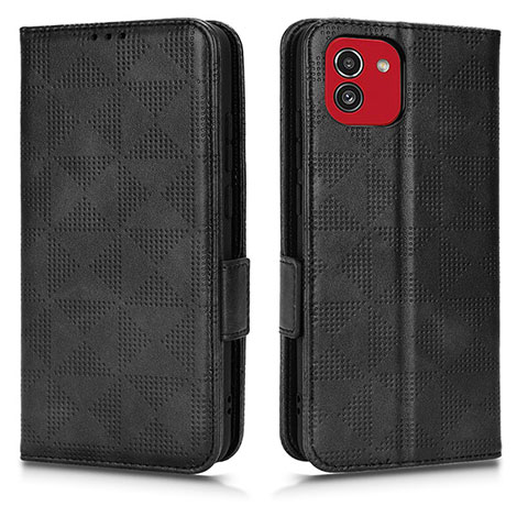 Funda de Cuero Cartera con Soporte Carcasa C02X para Samsung Galaxy A03 Negro