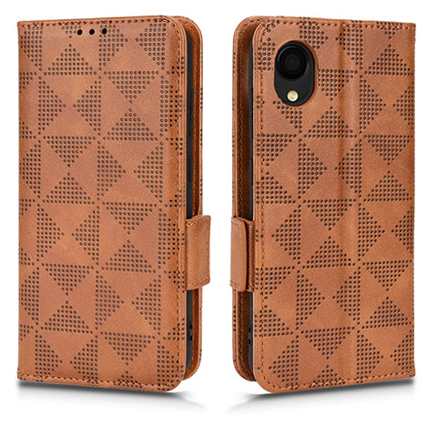 Funda de Cuero Cartera con Soporte Carcasa C02X para Samsung Galaxy A22 5G SC-56B Marron