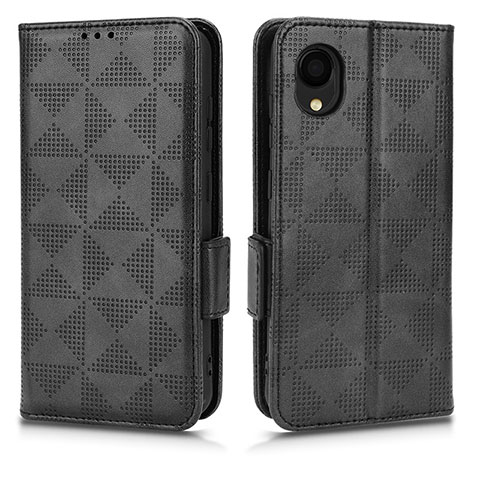 Funda de Cuero Cartera con Soporte Carcasa C02X para Samsung Galaxy A22 5G SC-56B Negro