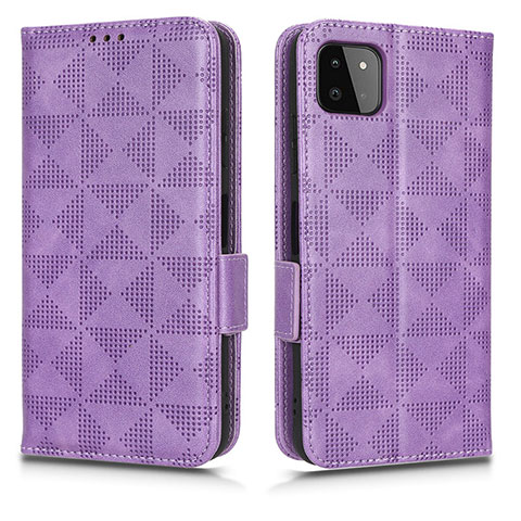 Funda de Cuero Cartera con Soporte Carcasa C02X para Samsung Galaxy A22s 5G Morado