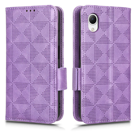 Funda de Cuero Cartera con Soporte Carcasa C02X para Samsung Galaxy A23 5G SC-56C Morado