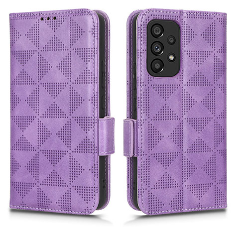 Funda de Cuero Cartera con Soporte Carcasa C02X para Samsung Galaxy A53 5G Morado