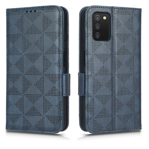 Funda de Cuero Cartera con Soporte Carcasa C02X para Samsung Galaxy F02S SM-E025F Azul